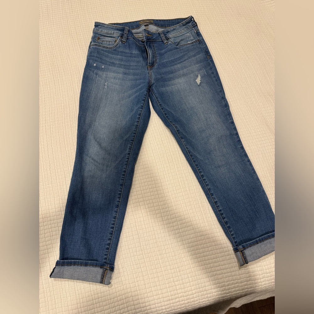 Kut from the Kloth Distressed Blue Boyfriend Jeans